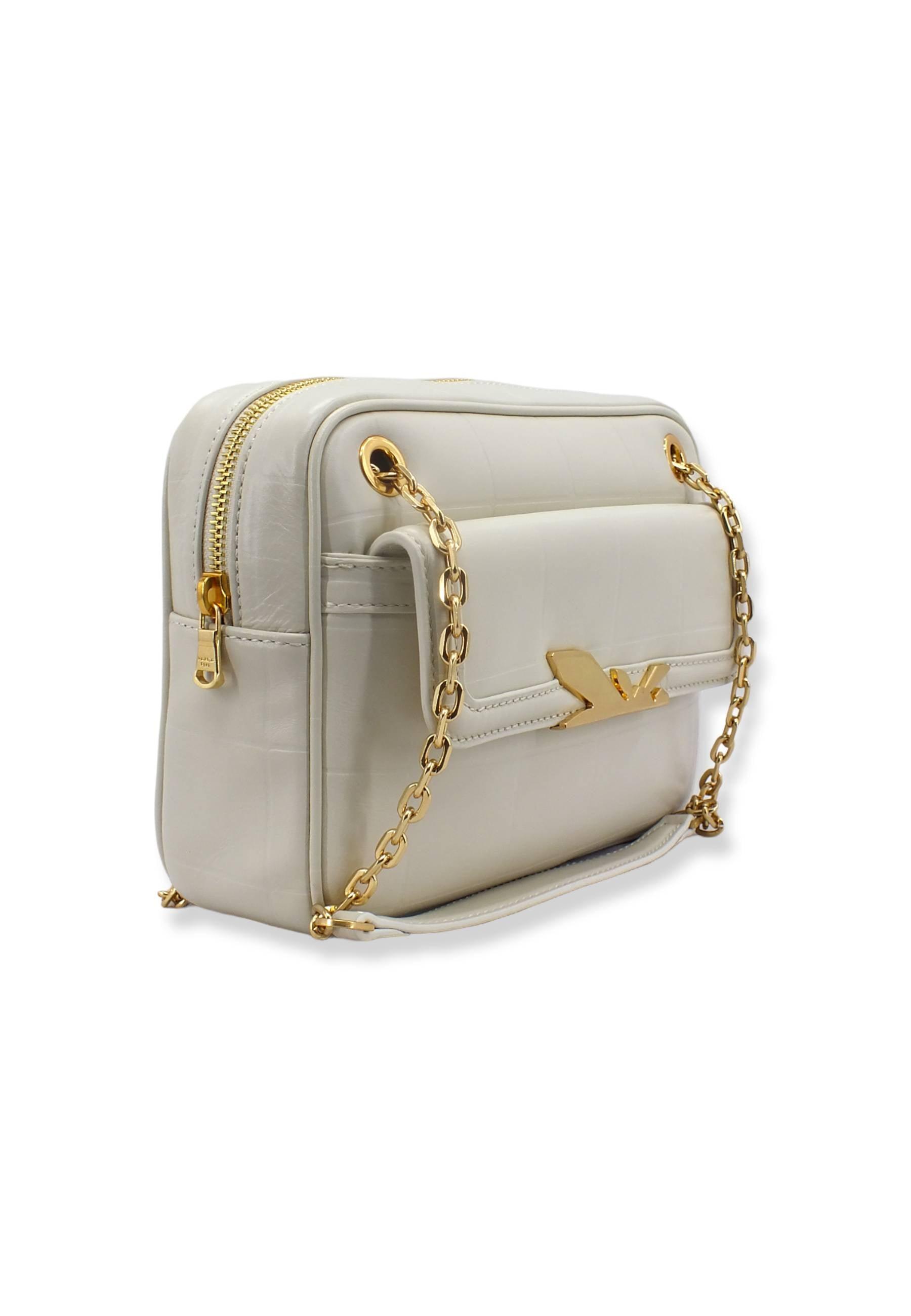 PATRIZIA PEPE Borsa Tracolla Crossbody Logo Ape Off White 8B0067-L046 - Sandrini Calzature e Abbigliamento