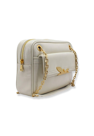 PATRIZIA PEPE Borsa Tracolla Crossbody Logo Ape Off White 8B0067-L046 - Sandrini Calzature e Abbigliamento
