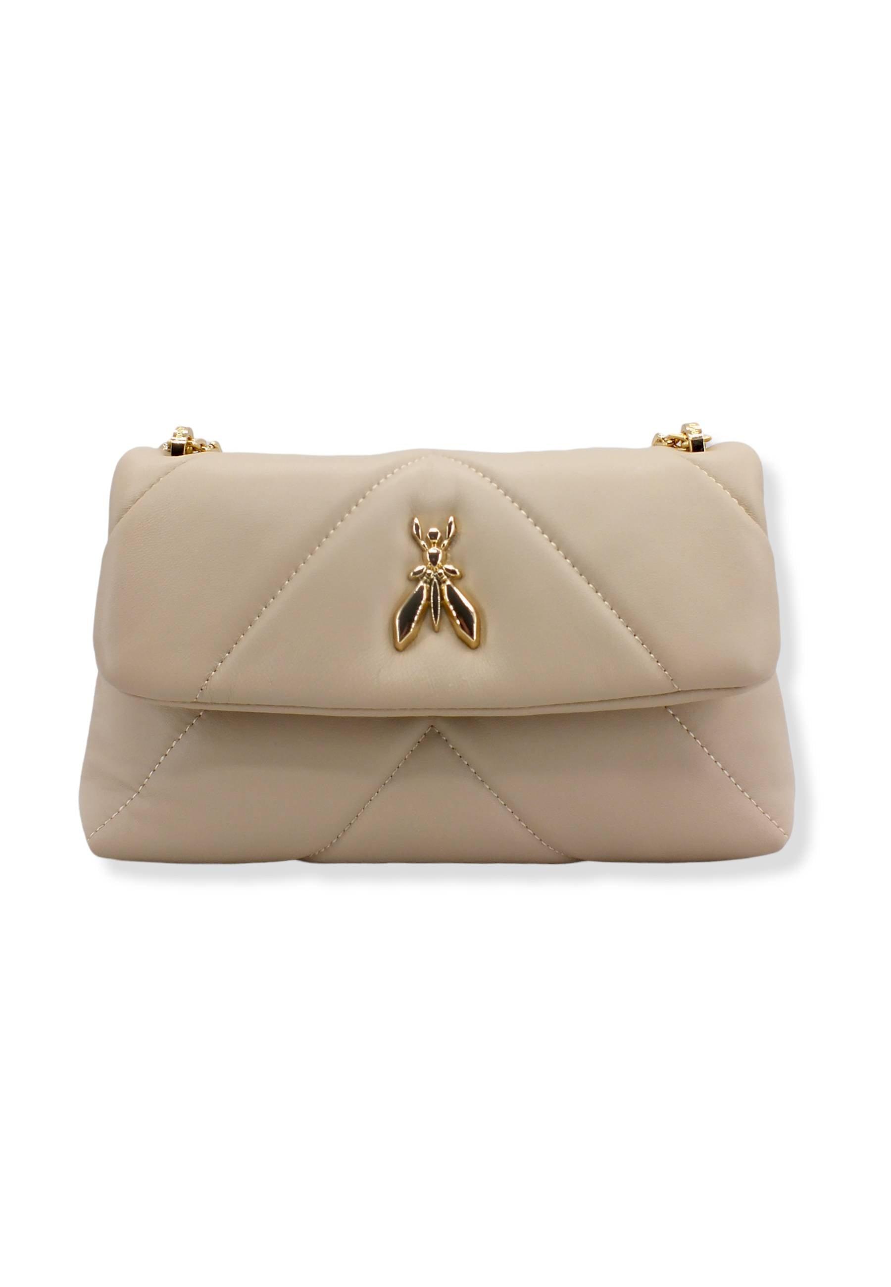 PATRIZIA PEPE Borsa Tracolla Crossbody Logo Beige Ocean Sand CB0084-L006 - Sandrini Calzature e Abbigliamento