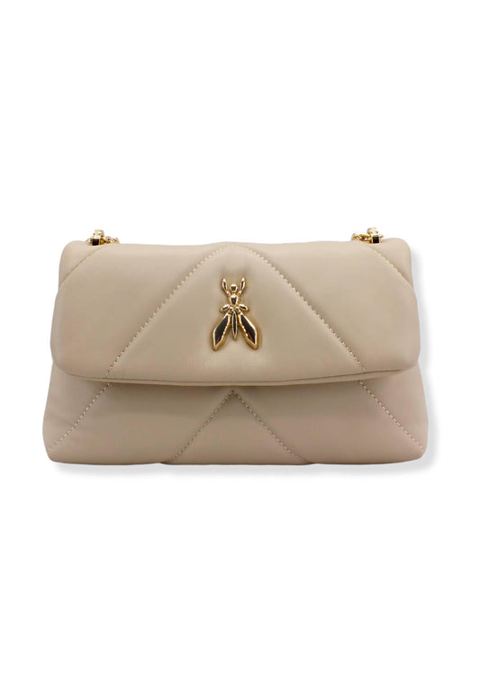PATRIZIA PEPE Borsa Tracolla Crossbody Logo Beige Ocean Sand CB0084-L006 - Sandrini Calzature e Abbigliamento