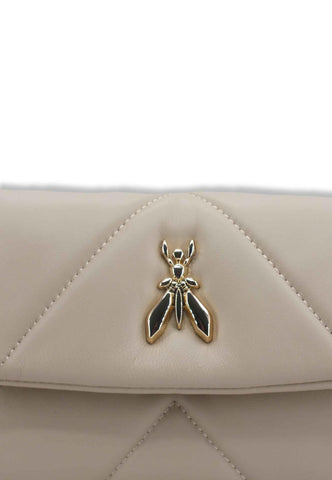 PATRIZIA PEPE Borsa Tracolla Crossbody Logo Beige Ocean Sand CB0084-L006 - Sandrini Calzature e Abbigliamento