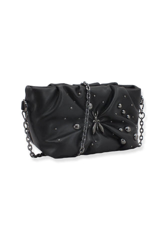 PATRIZIA PEPE Borsa Tracolla Crossbody Logo Borchie Nera 8B0082-E013 - Sandrini Calzature e Abbigliamento