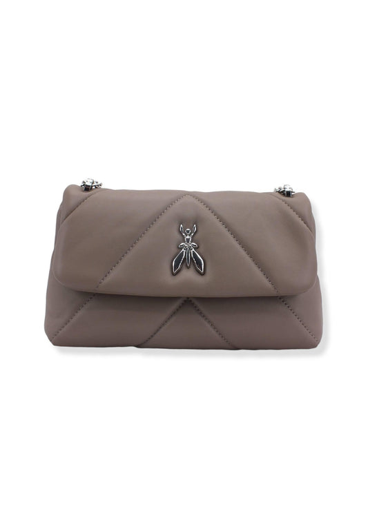 PATRIZIA PEPE Borsa Tracolla Crossbody Logo Marrone Dark Tatami CB0084-L006 - Sandrini Calzature e Abbigliamento