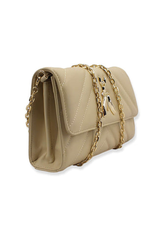 PATRIZIA PEPE Borsa Tracolla Crossbody Quilted Beige Ocean Sand CB9798-L004 - Sandrini Calzature e Abbigliamento