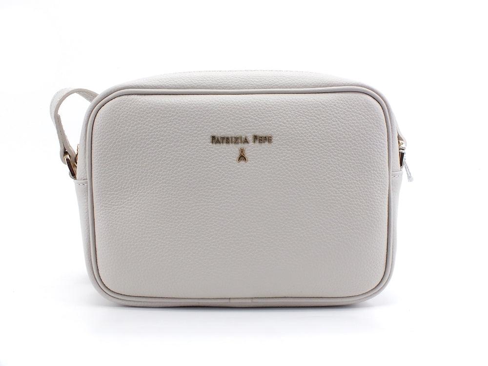 PATRIZIA PEPE Borsa Tracolla Logo Ice Grey 2V8985-A4U8N - Sandrini Calzature e Abbigliamento