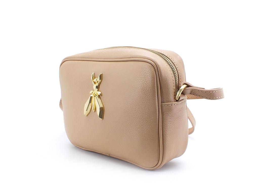 PATRIZIA PEPE Borsa Tracolla Pelle Logo Pompei Beige 2VA051-A4U8G - Sandrini Calzature e Abbigliamento