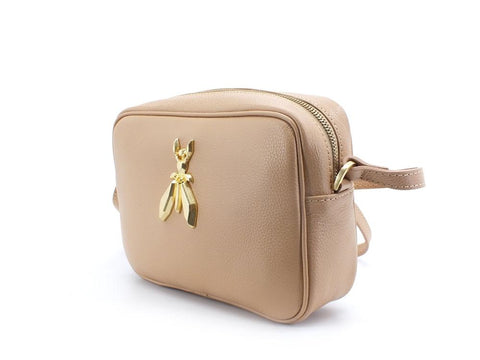 PATRIZIA PEPE Borsa Tracolla Pelle Logo Pompei Beige 2VA051-A4U8G - Sandrini Calzature e Abbigliamento