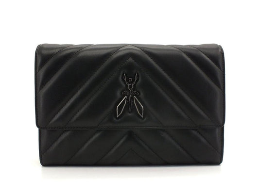 PATRIZIA PEPE Borsa Tracolla Quilted Logo Black Gun 2VA422-A8K7 - Sandrini Calzature e Abbigliamento
