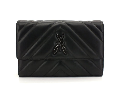 PATRIZIA PEPE Borsa Tracolla Quilted Logo Black Gun 2VA422-A8K7 - Sandrini Calzature e Abbigliamento
