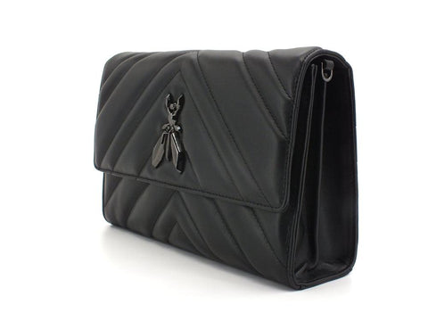 PATRIZIA PEPE Borsa Tracolla Quilted Logo Black Gun 2VA422-A8K7 - Sandrini Calzature e Abbigliamento