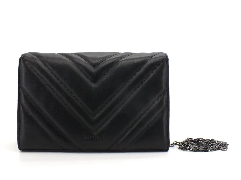 PATRIZIA PEPE Borsa Tracolla Quilted Logo Black Gun 2VA422-A8K7 - Sandrini Calzature e Abbigliamento