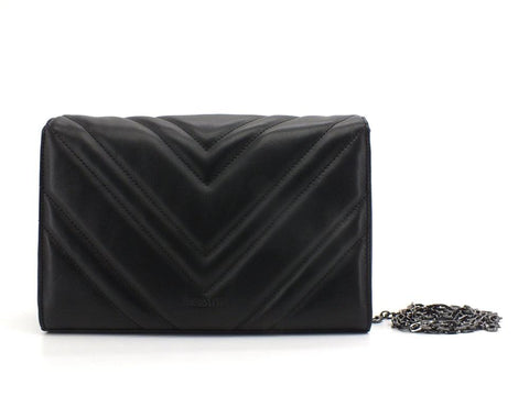 PATRIZIA PEPE Borsa Tracolla Quilted Logo Black Gun 2VA422-A8K7 - Sandrini Calzature e Abbigliamento