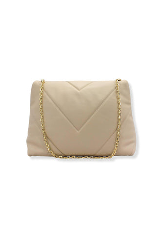 PATRIZIA PEPE Borsa Tracolla Satchel Logo Beige Ocean Sand CB0302-L006 - Sandrini Calzature e Abbigliamento