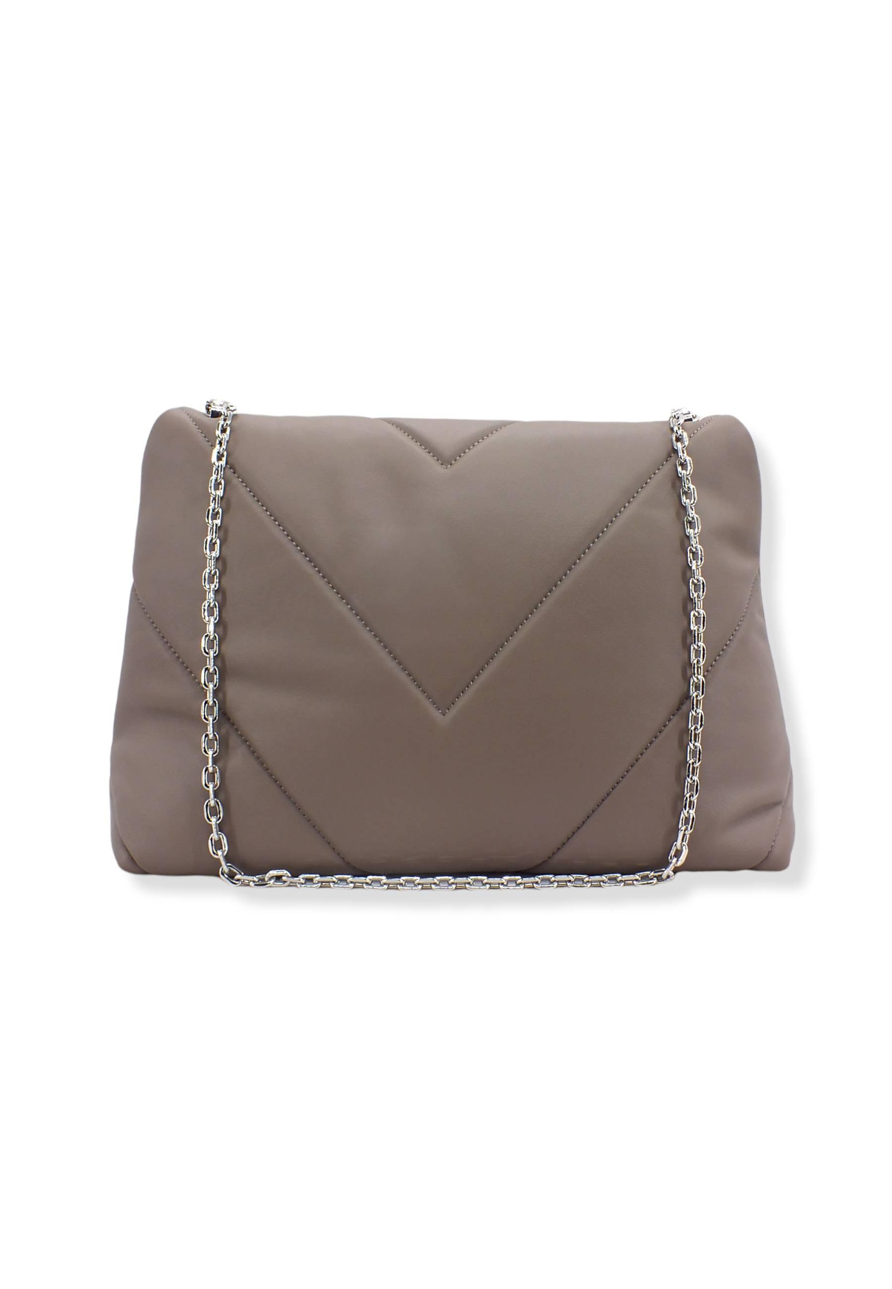PATRIZIA PEPE Borsa Tracolla Satchel Logo Marrone Dark Tatami CB0302-L006 - Sandrini Calzature e Abbigliamento