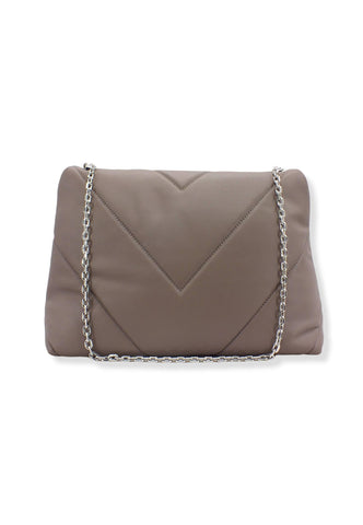 PATRIZIA PEPE Borsa Tracolla Satchel Logo Marrone Dark Tatami CB0302-L006 - Sandrini Calzature e Abbigliamento