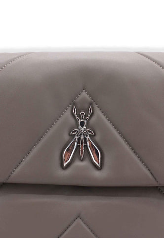 PATRIZIA PEPE Borsa Tracolla Satchel Logo Marrone Dark Tatami CB0302-L006 - Sandrini Calzature e Abbigliamento