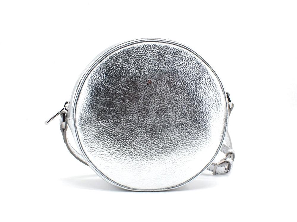 PATRIZIA PEPE Borsa Tracolla Tonda Pelle Silver Argento 2VA198-A4U8N - Sandrini Calzature e Abbigliamento