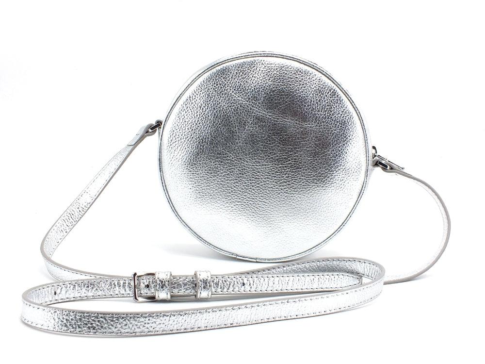 PATRIZIA PEPE Borsa Tracolla Tonda Pelle Silver Argento 2VA198-A4U8N - Sandrini Calzature e Abbigliamento