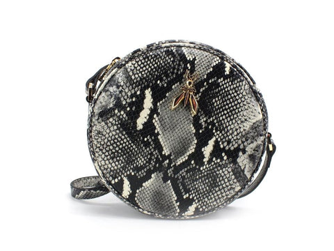 PATRIZIA PEPE Borsa Tracolla Tonda Pitonata Snake Natural Python 2VA057-A7Z9 - Sandrini Calzature e Abbigliamento