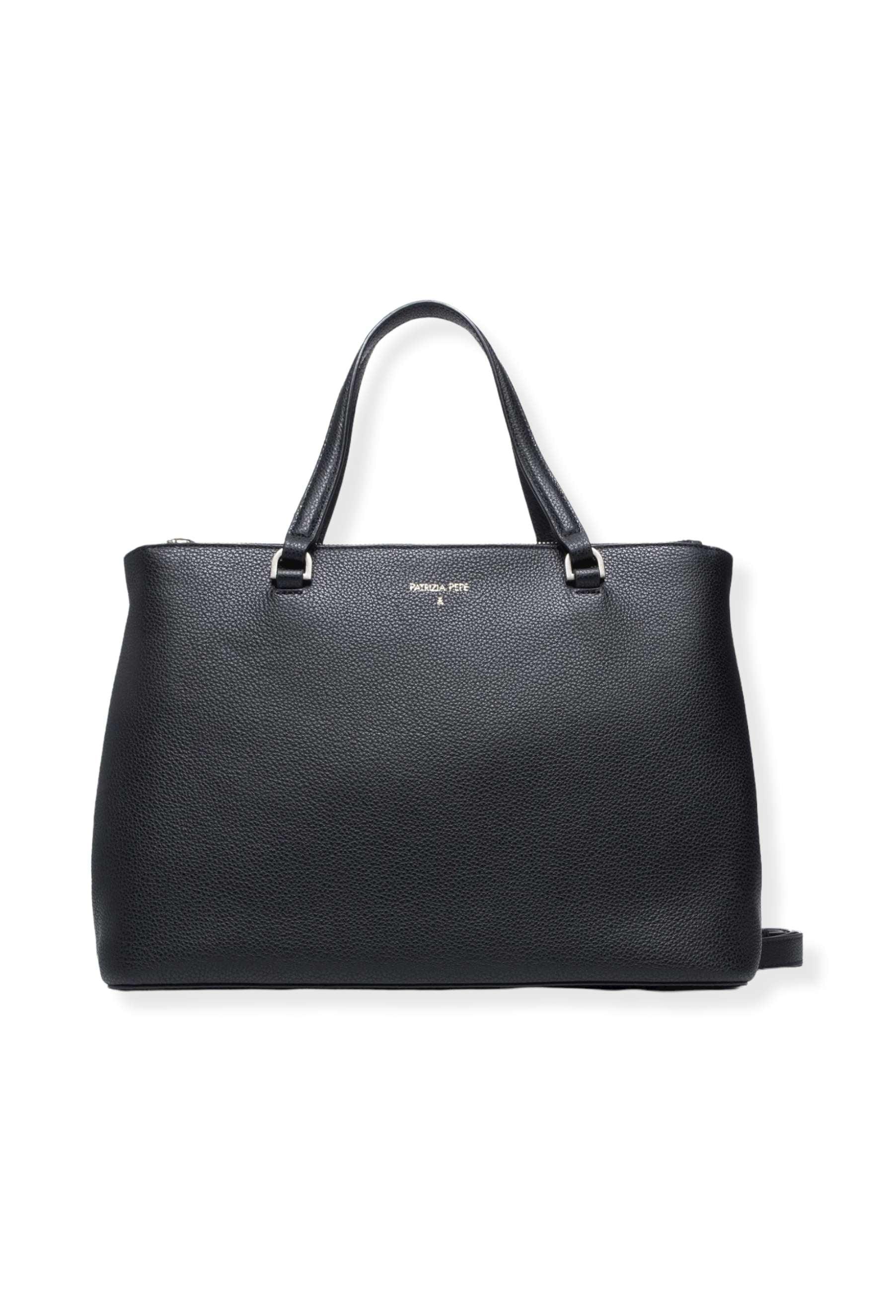 PATRIZIA PEPE Borsa Tracolla Tote Double Zip Nera 8B0008-L001 - Sandrini Calzature e Abbigliamento