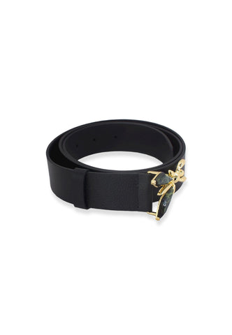 PATRIZIA PEPE Cintura Donna Logo Ape Marmo Nera CW0472-L001 - Sandrini Calzature e Abbigliamento