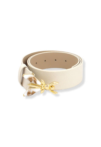 PATRIZIA PEPE Cintura Donna Logo Ape Marmo Off White CW0472-L001 - Sandrini Calzature e Abbigliamento