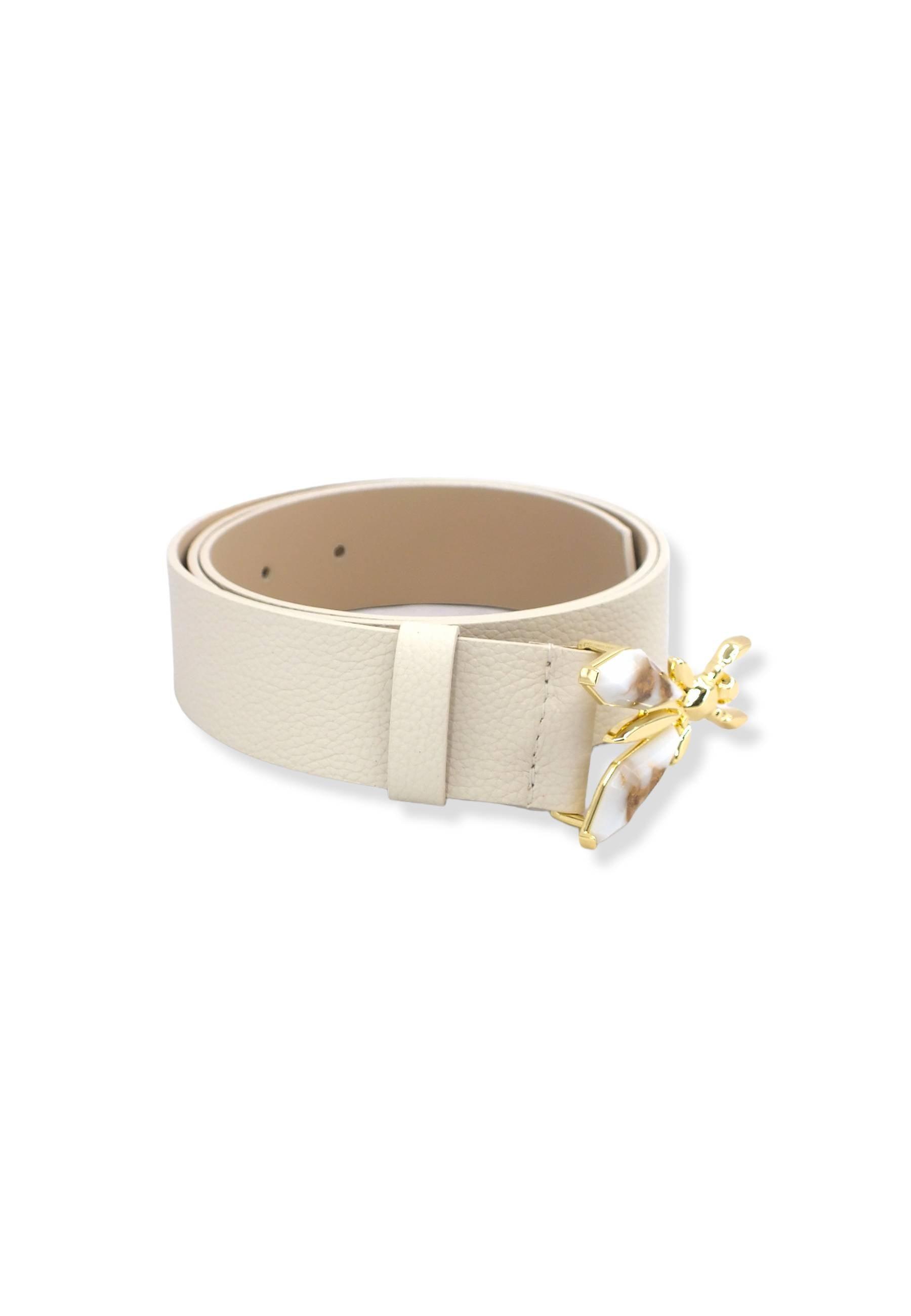 PATRIZIA PEPE Cintura Donna Logo Ape Marmo Off White CW0472-L001 - Sandrini Calzature e Abbigliamento