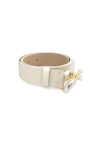 PATRIZIA PEPE Cintura Donna Logo Ape Marmo Off White CW0472-L001 - Sandrini Calzature e Abbigliamento