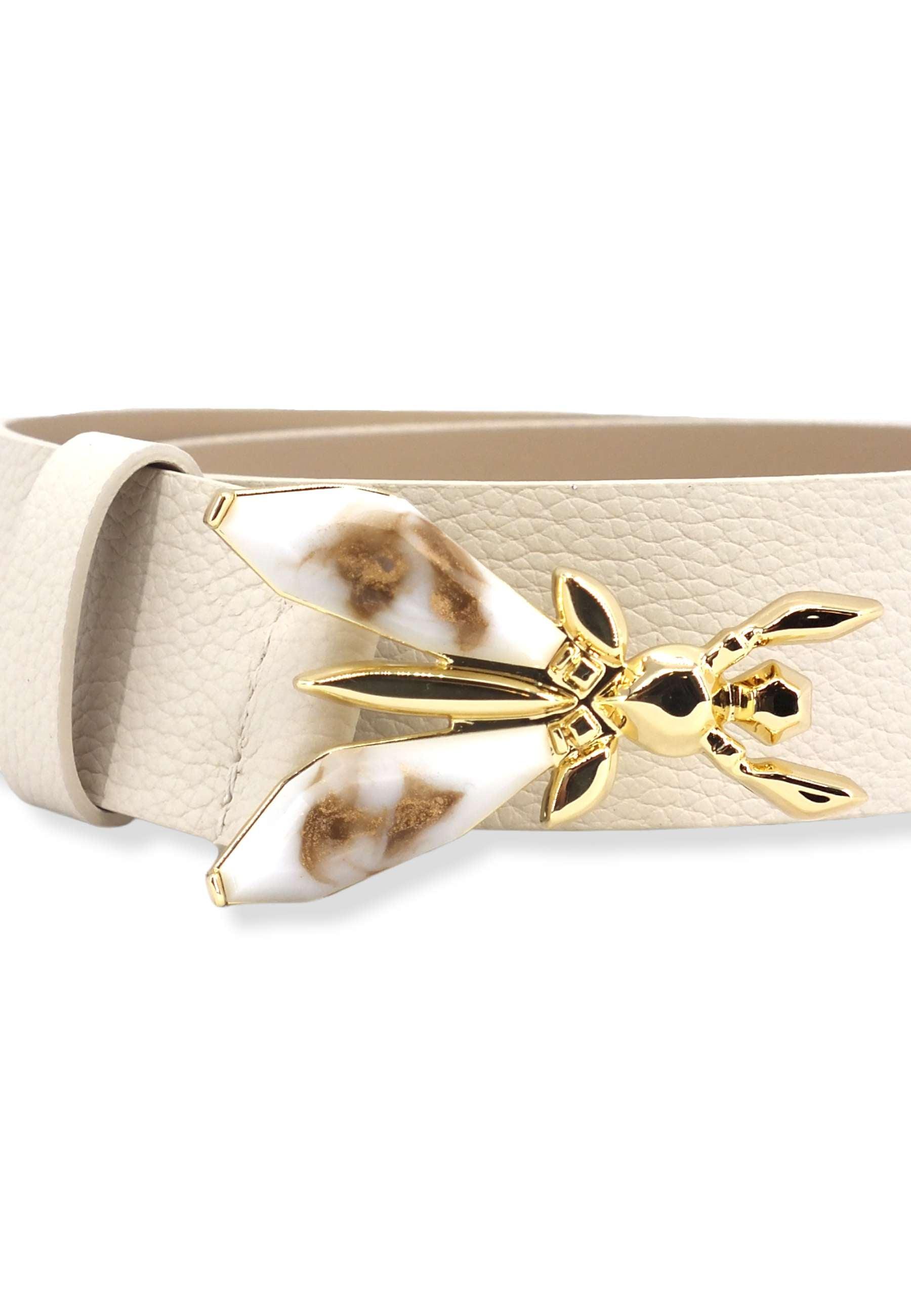PATRIZIA PEPE Cintura Donna Logo Ape Marmo Off White CW0472-L001 - Sandrini Calzature e Abbigliamento
