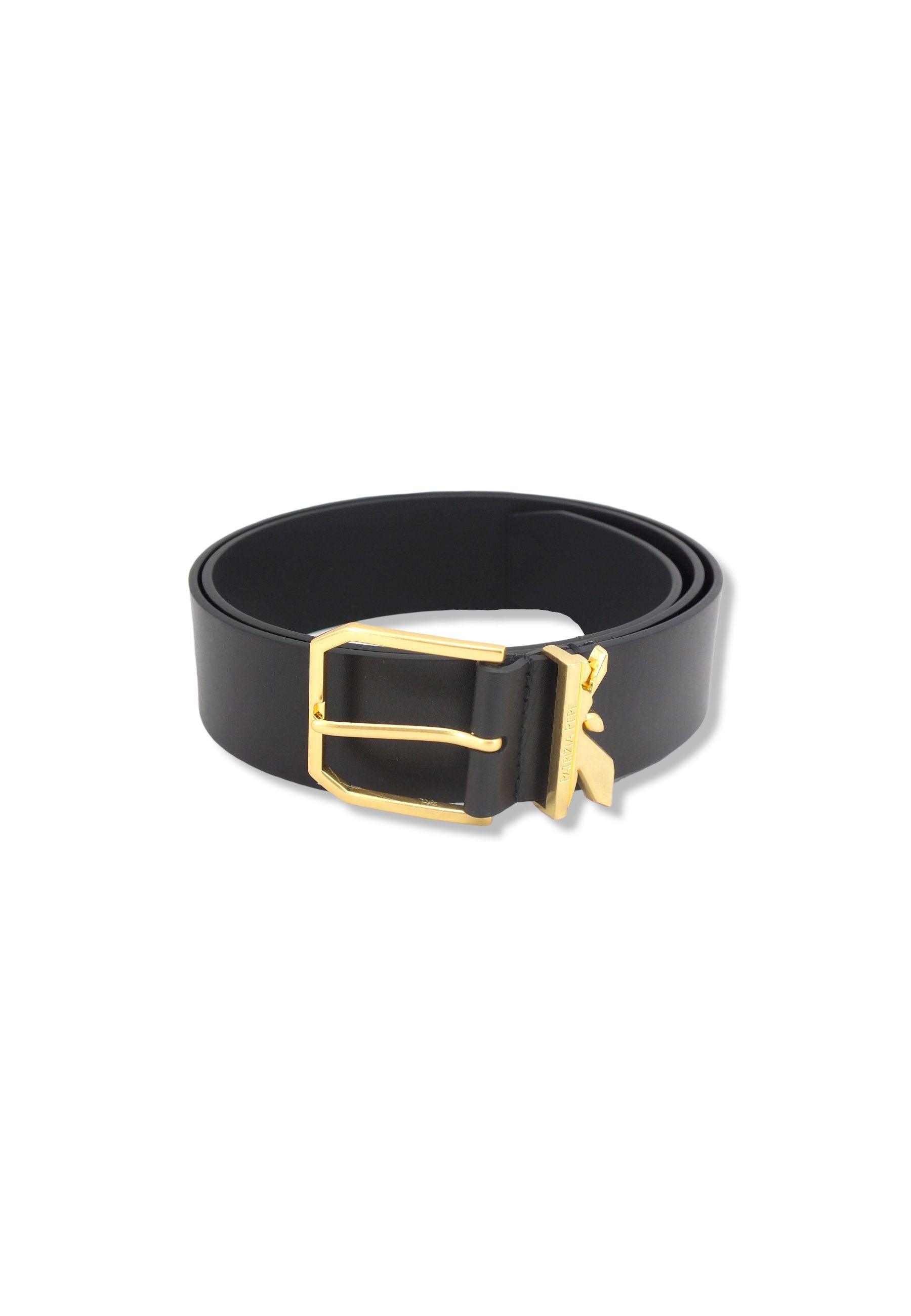 PATRIZIA PEPE Cintura Donna Logo Gold Nera 8W0008-L011 - Sandrini Calzature e Abbigliamento