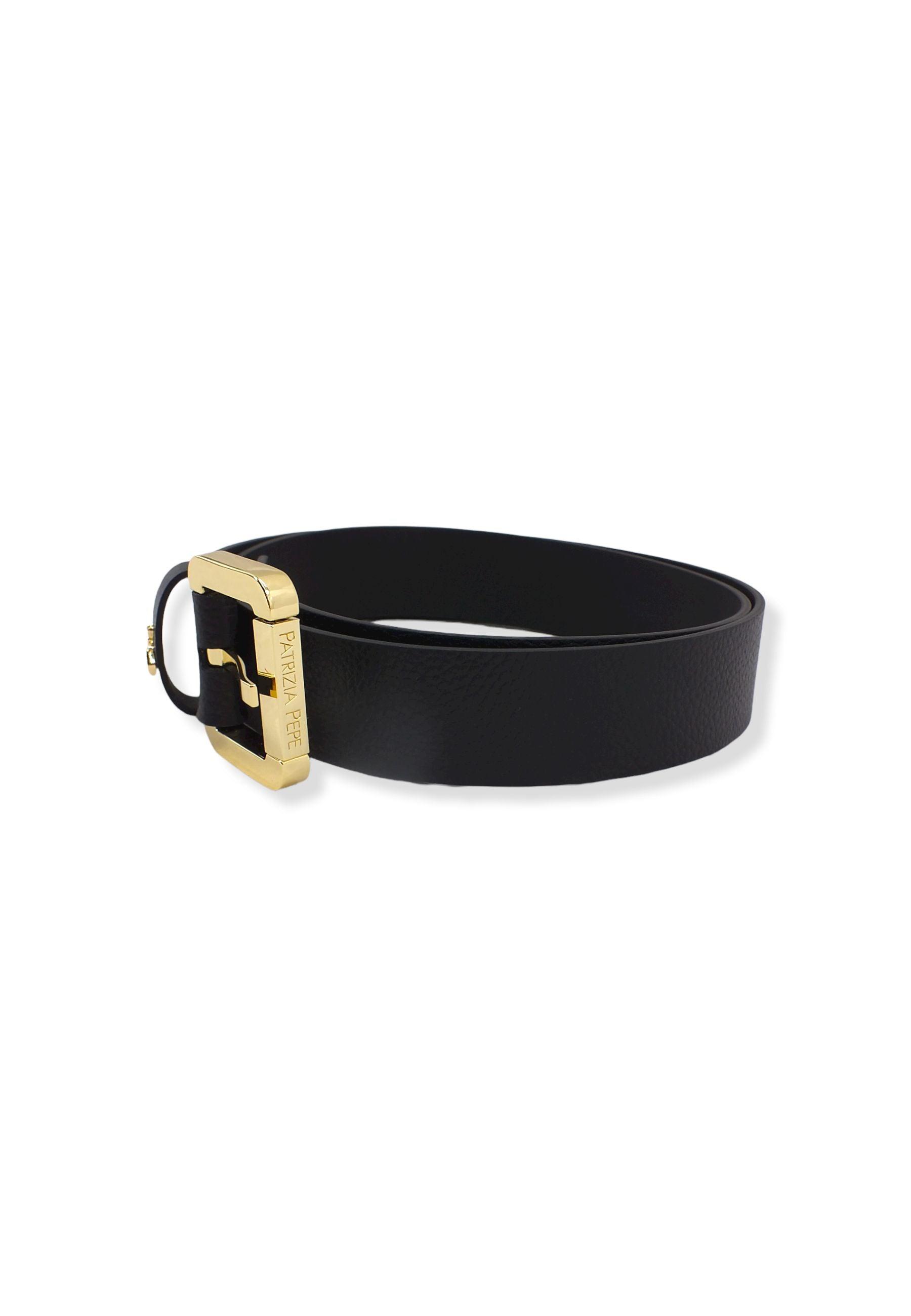 PATRIZIA PEPE Cintura Donna Logo Gold Small Nera CW8684-L001 - Sandrini Calzature e Abbigliamento