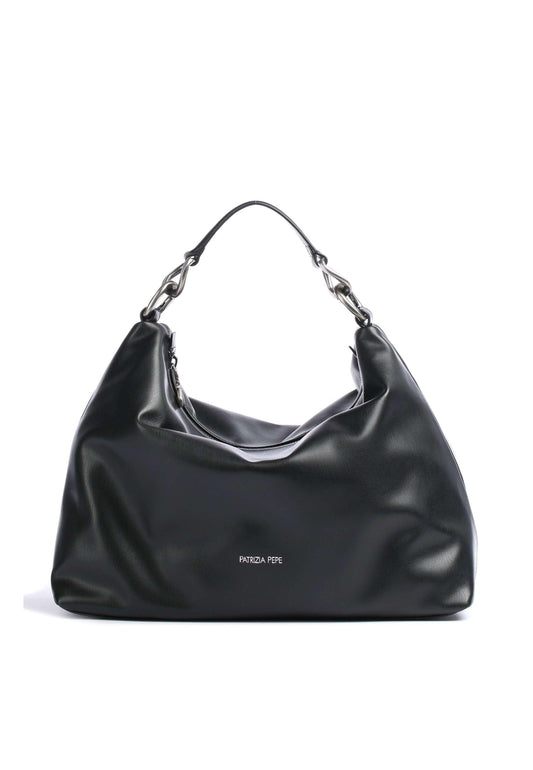 PATRIZIA PEPE Hobo Borsa Black Gold 8B0064-E005 - Sandrini Calzature e Abbigliamento