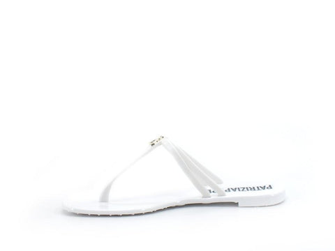 PATRIZIA PEPE Infradito PVC Logo Gold Bianco CX9677V006-W146 - Sandrini Calzature e Abbigliamento