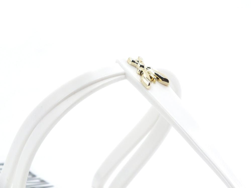 PATRIZIA PEPE Infradito PVC Logo Gold Bianco CX9677V006-W146 - Sandrini Calzature e Abbigliamento