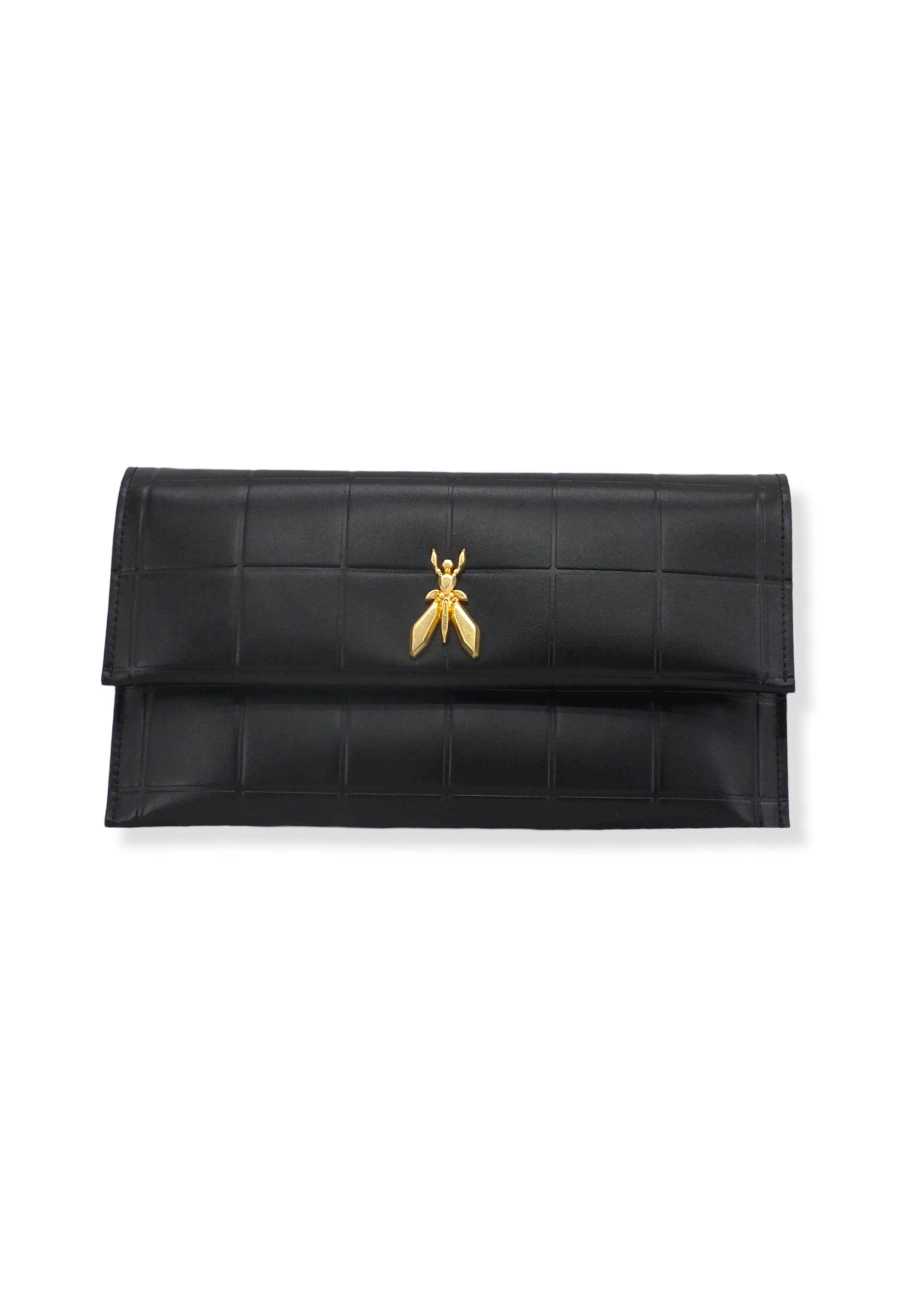 PATRIZIA PEPE Pochette Tracolla Logo Gold Nera 8B5460-L046 - Sandrini Calzature e Abbigliamento