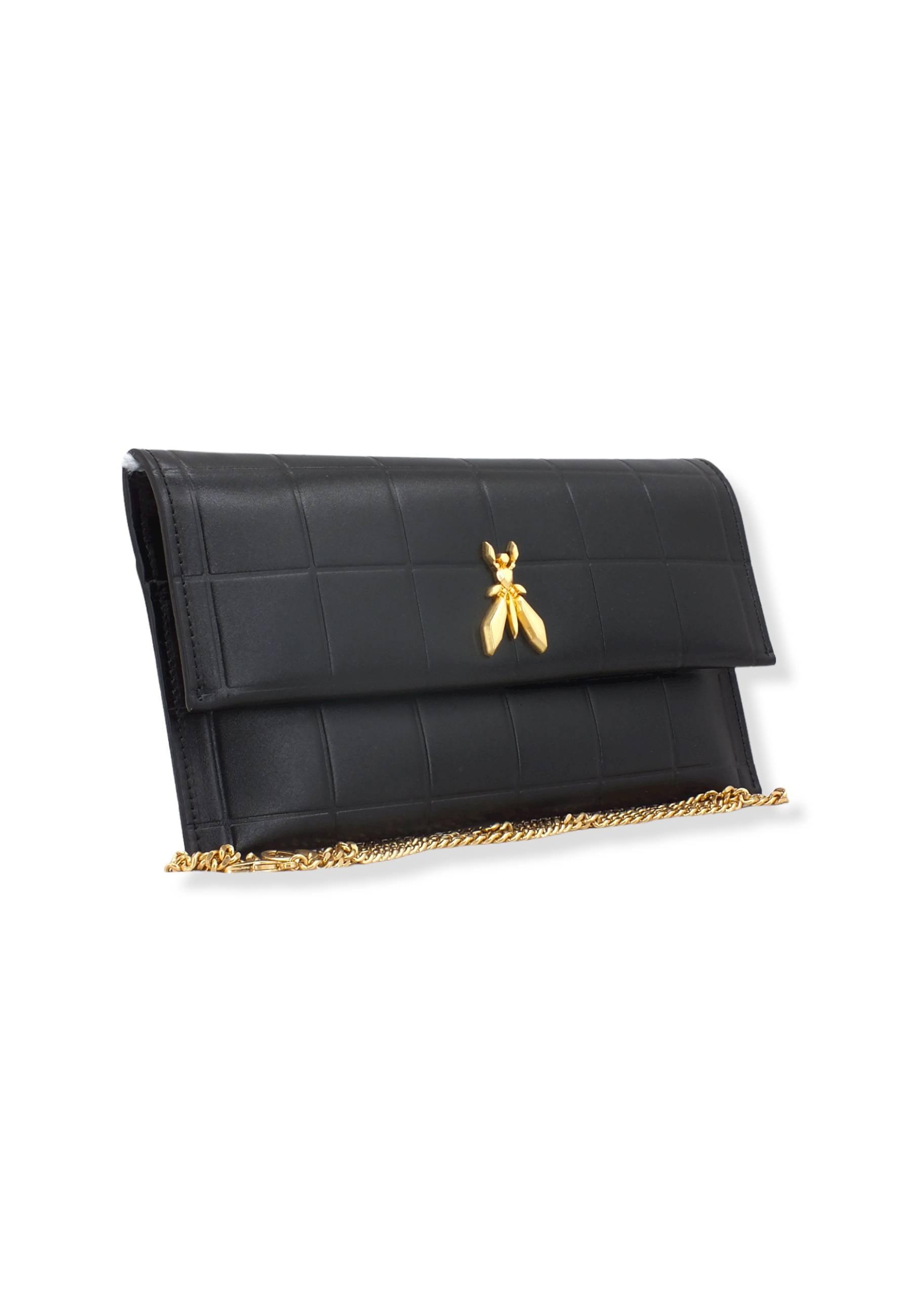 PATRIZIA PEPE Pochette Tracolla Logo Gold Nera 8B5460-L046 - Sandrini Calzature e Abbigliamento