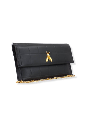 PATRIZIA PEPE Pochette Tracolla Logo Gold Nera 8B5460-L046 - Sandrini Calzature e Abbigliamento