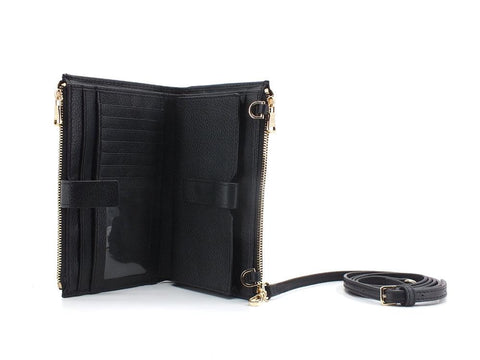 PATRIZIA PEPE PORTAFOGLIO DONNA DOUBLE ZIP BLACK 2V9774-A4U8N - Sandrini Calzature e Abbigliamento