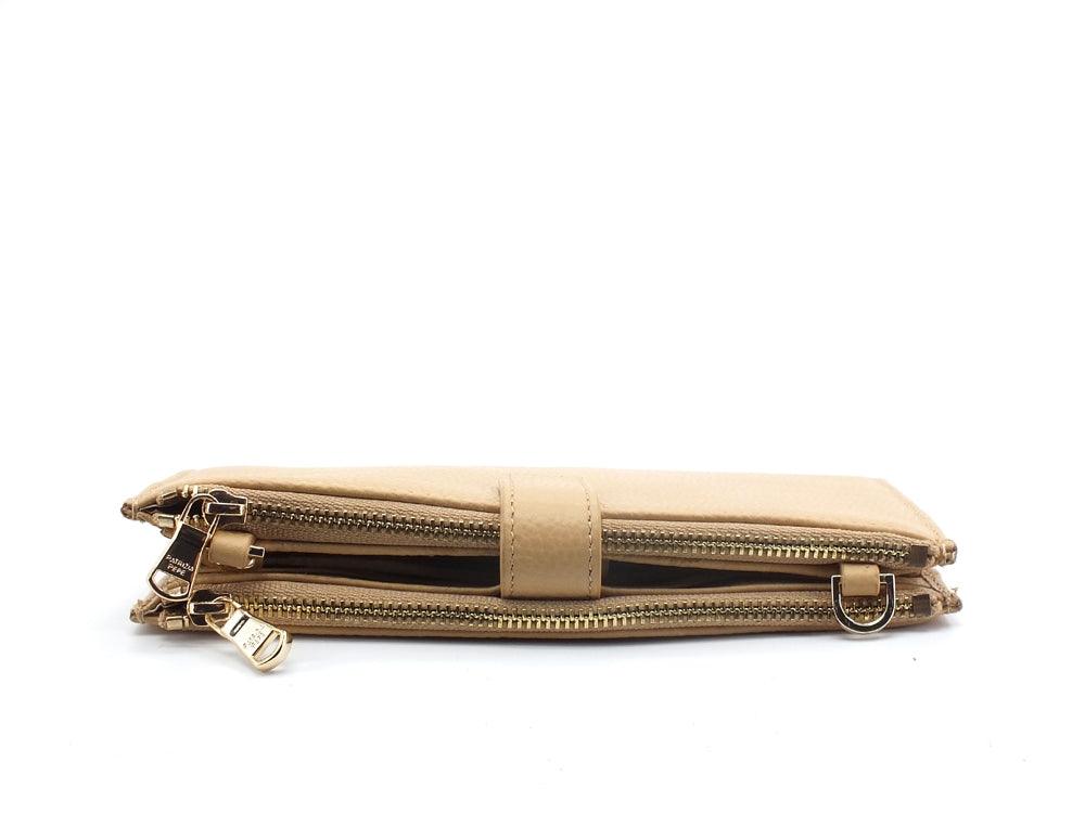 PATRIZIA PEPE PORTAFOGLIO DONNA DOUBLE ZIP POMPEI BEIGE 2V9774-A4U8N - Sandrini Calzature e Abbigliamento