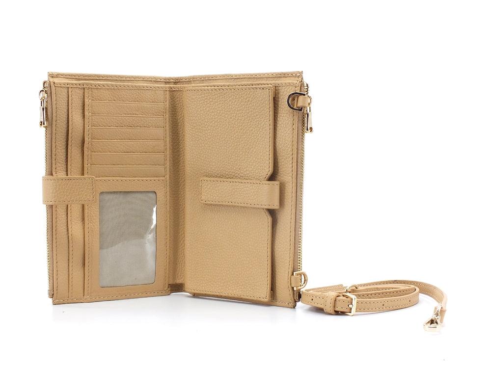 PATRIZIA PEPE PORTAFOGLIO DONNA DOUBLE ZIP POMPEI BEIGE 2V9774-A4U8N - Sandrini Calzature e Abbigliamento