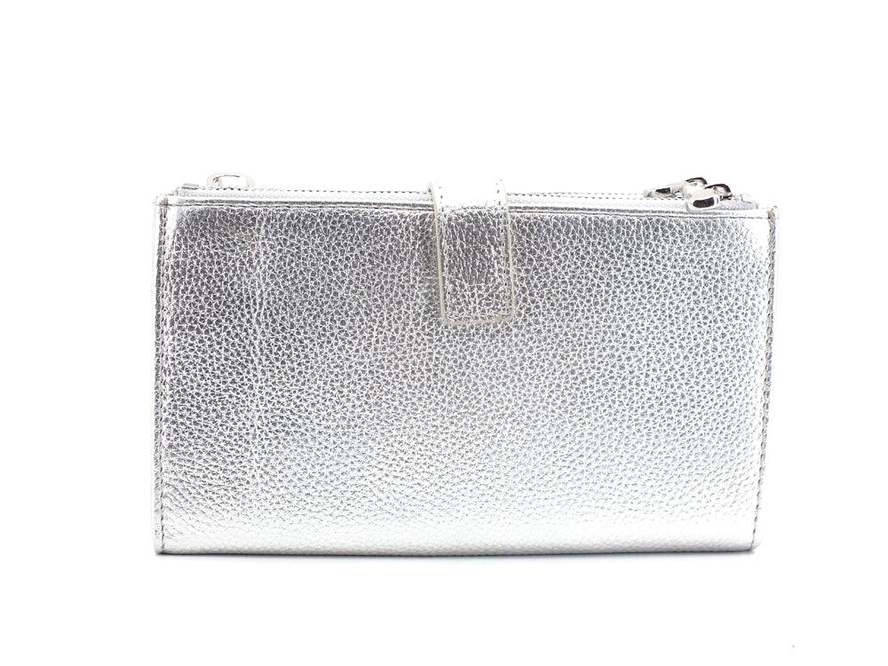 PATRIZIA PEPE Portafoglio Donna Double Zip Silver 2V9774-A4U8N - Sandrini Calzature e Abbigliamento