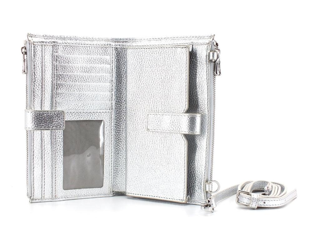 PATRIZIA PEPE Portafoglio Donna Double Zip Silver 2V9774-A4U8N - Sandrini Calzature e Abbigliamento