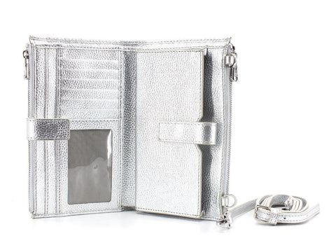 PATRIZIA PEPE Portafoglio Donna Double Zip Silver 2V9774-A4U8N - Sandrini Calzature e Abbigliamento