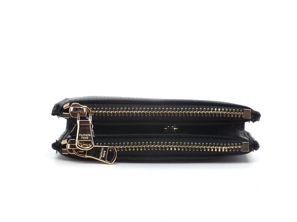 PATRIZIA PEPE Portafoglio Donna Double Zip Small Nero 2V8732-A4U8N - Sandrini Calzature e Abbigliamento