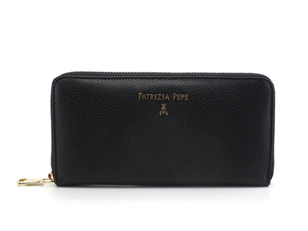PATRIZIA PEPE Portafoglio Pelle Zip Black 2V4879-A4U8N - Sandrini Calzature e Abbigliamento