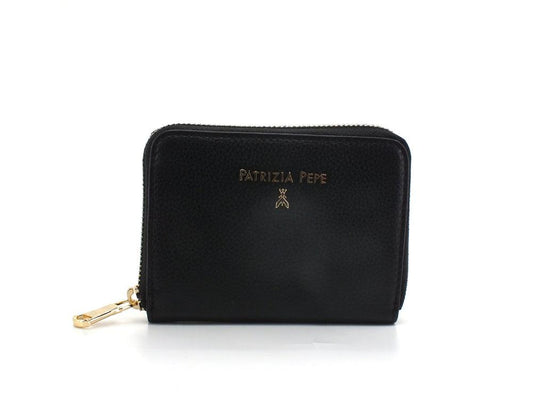 PATRIZIA PEPE Portafoglio Small Zip Logo Nero Black CQ8512L001-K103 - Sandrini Calzature e Abbigliamento