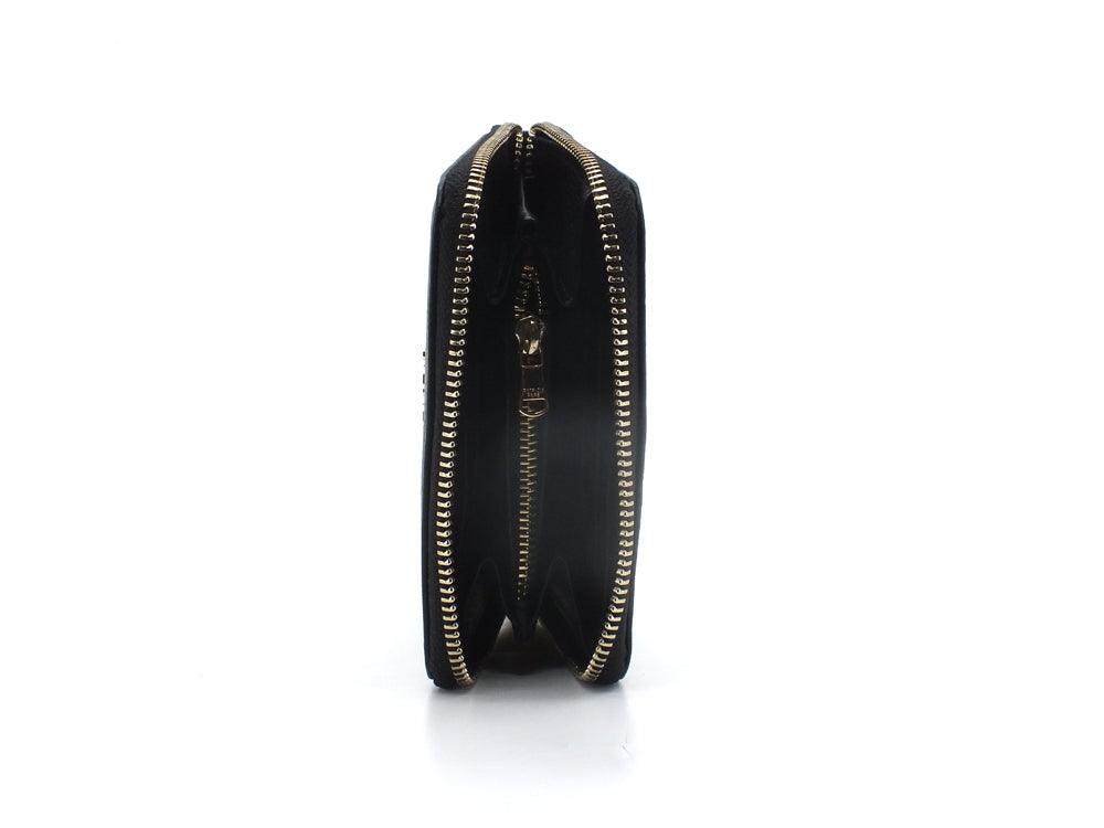 PATRIZIA PEPE Portafoglio Small Zip Logo Nero Black CQ8512L001-K103 - Sandrini Calzature e Abbigliamento