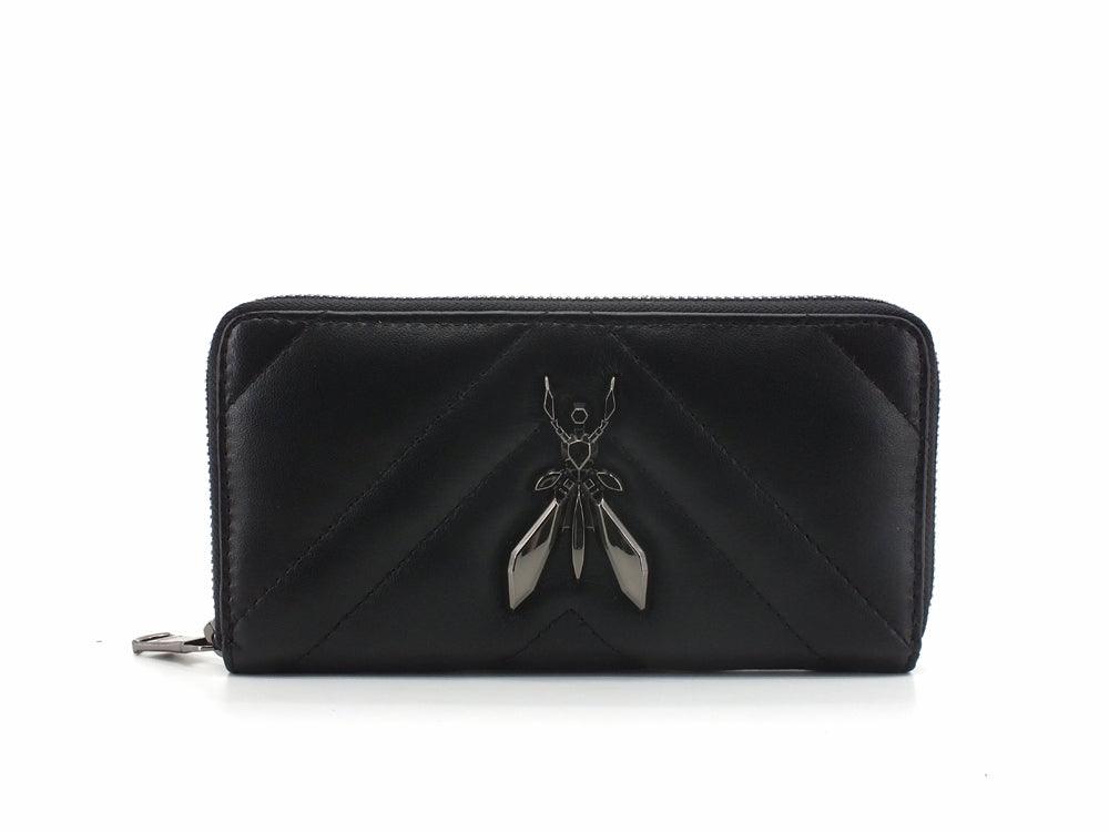 PATRIZIA PEPE Portafoglio Zip Around Logo Black Gun Metal 2VA022-A8K7 - Sandrini Calzature e Abbigliamento