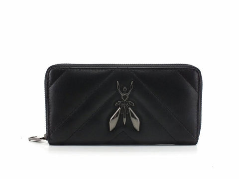 PATRIZIA PEPE Portafoglio Zip Around Logo Black Gun Metal 2VA022-A8K7 - Sandrini Calzature e Abbigliamento