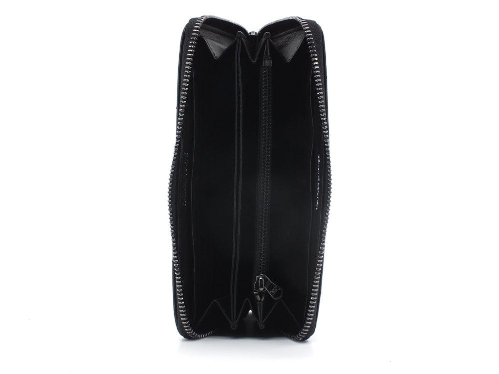 PATRIZIA PEPE Portafoglio Zip Around Logo Black Gun Metal 2VA022-A8K7 - Sandrini Calzature e Abbigliamento